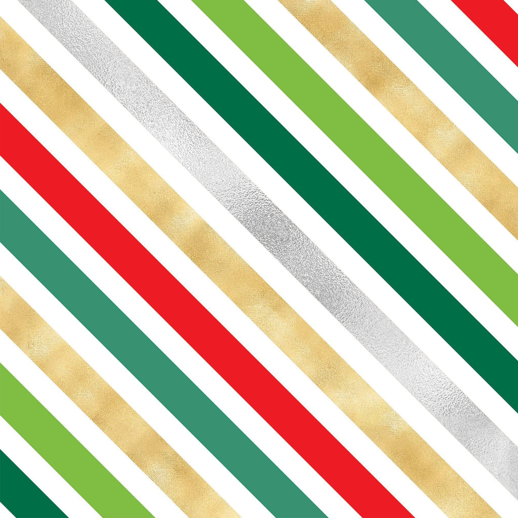 Bulk Ream Roll Christmas Gift Wrap, Foil Stripes Y88908