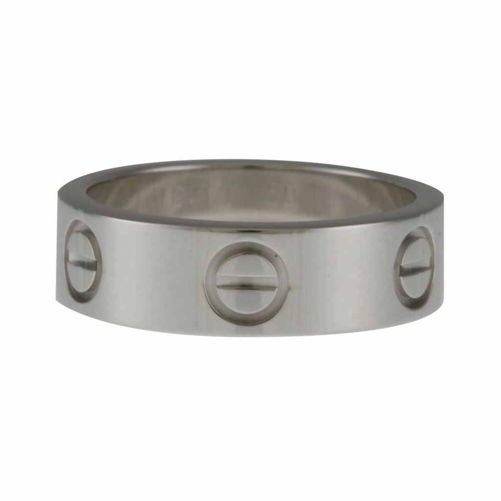 18K White Gold Love Ring J545