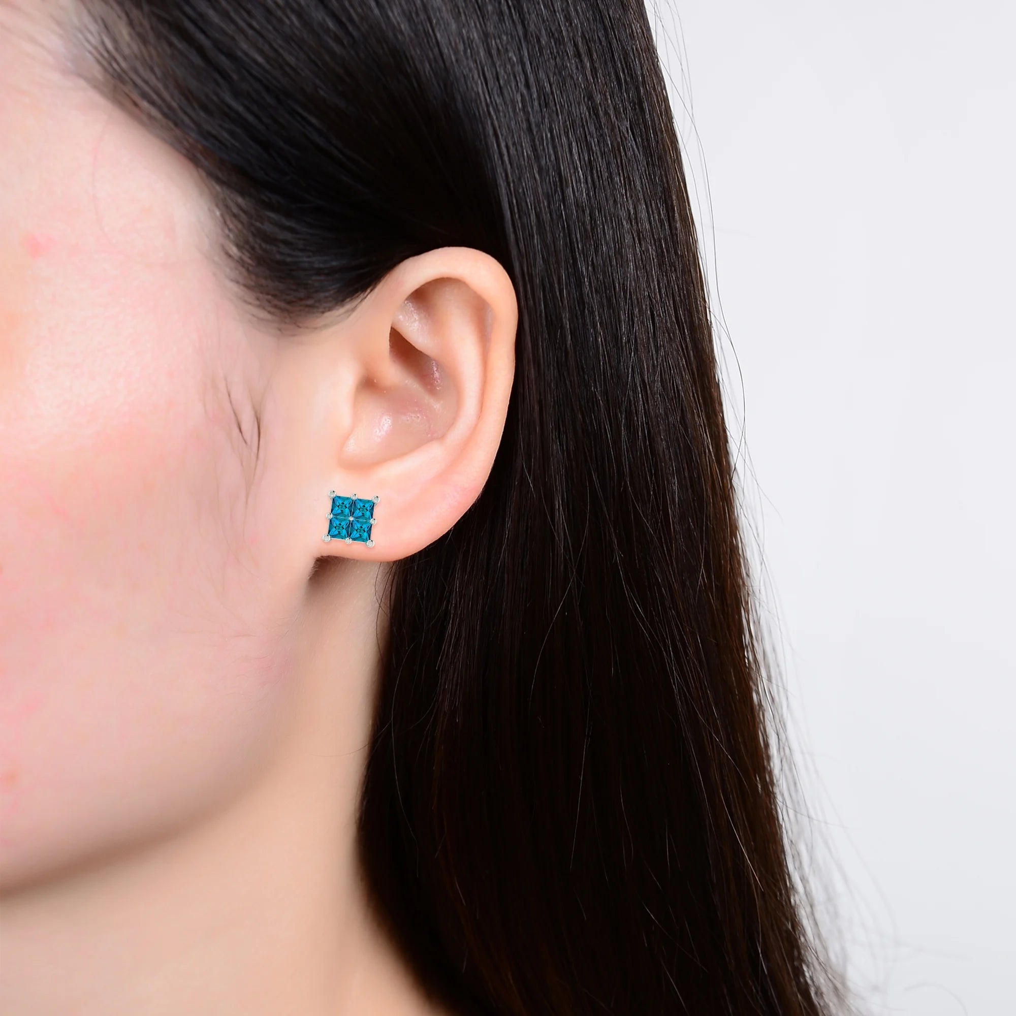 Natural Blue Diamond Stud Earrings F763896