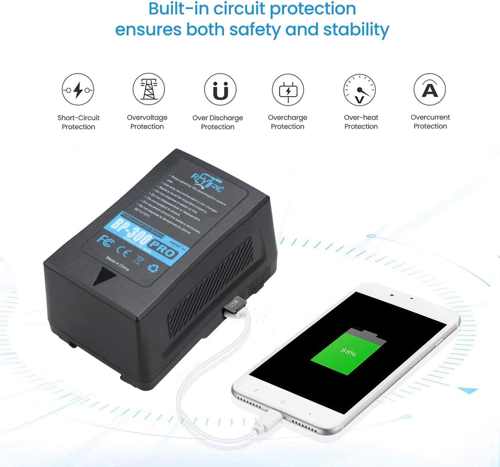 300Wh V Mount Battery with D-Tap Charger and Cable L121876