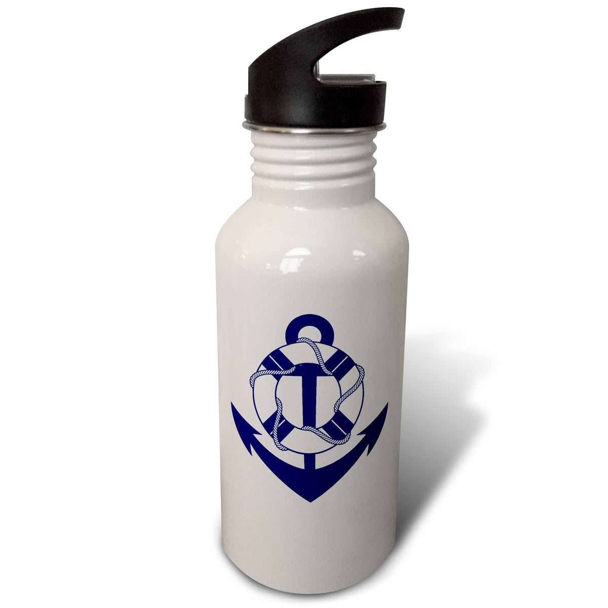 Blue and White Sailing Anchor Sports Water Bottle A733874