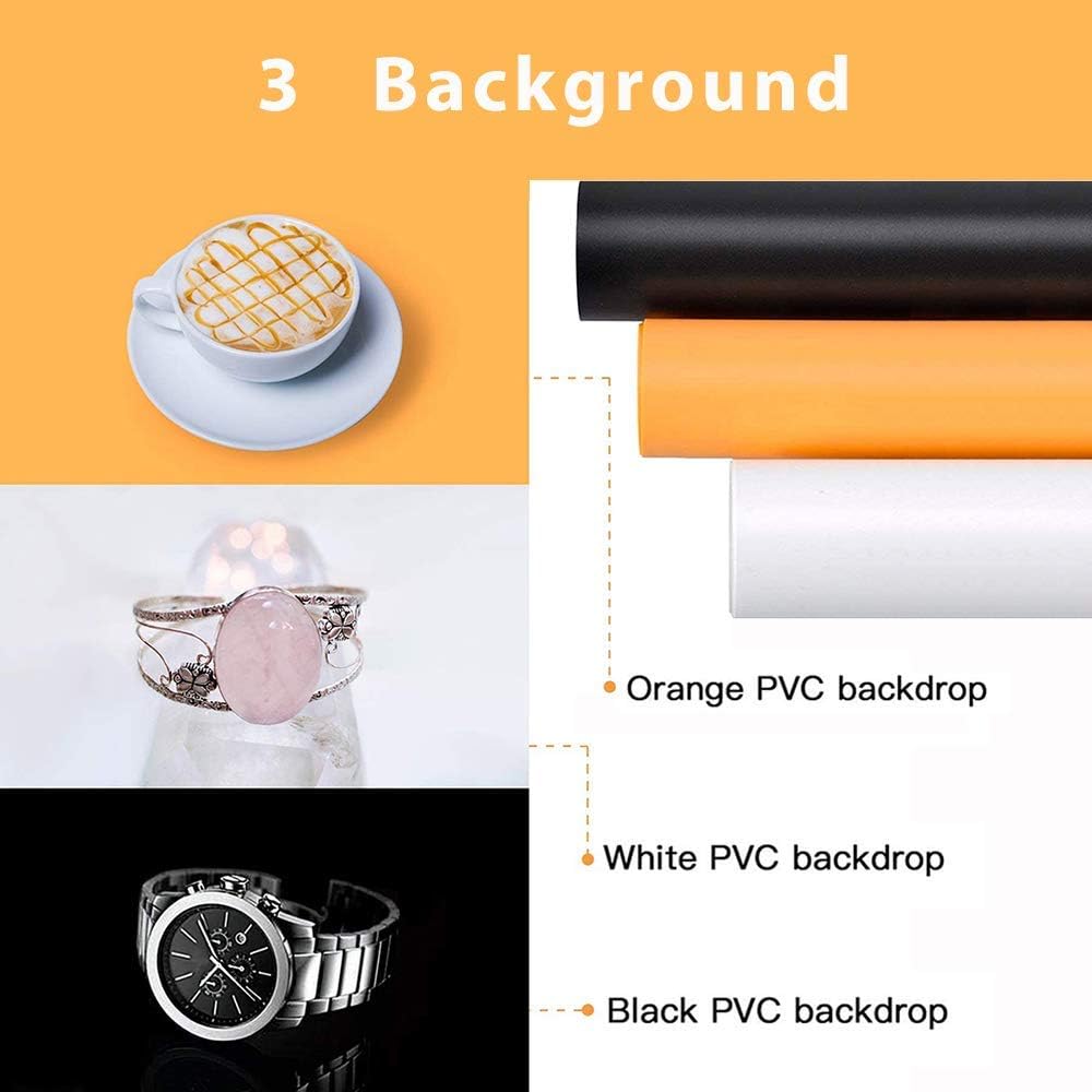 Photo Studio Light Box 24 x 24 Inch Photography Shooting Tent Kit with LED Lights, Carry Bag and 3 Color Backdrops R85745