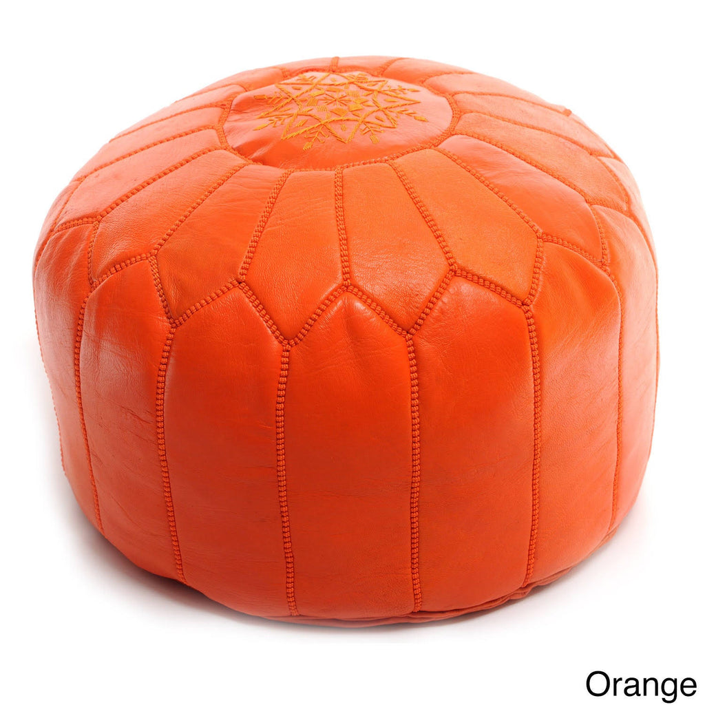 Pink Leather Ottoman P215260