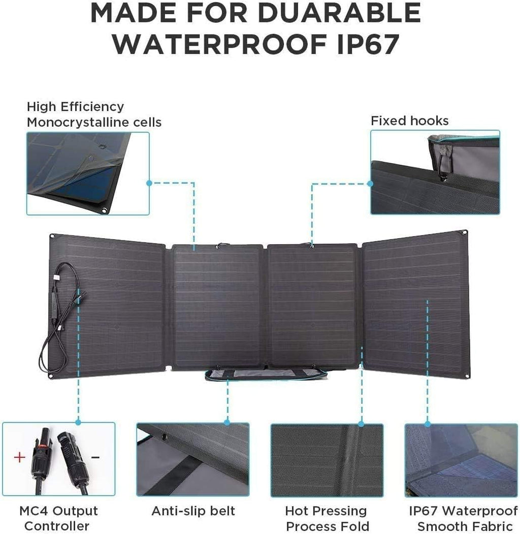 Portable Power Station 288Wh with 110W Solar Panel, 3 600W AC Outlets O78865