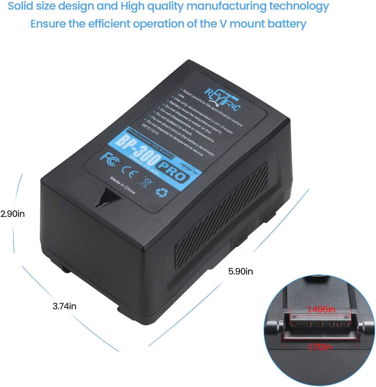 300Wh V Mount Battery with D-Tap Charger and Cable L121876