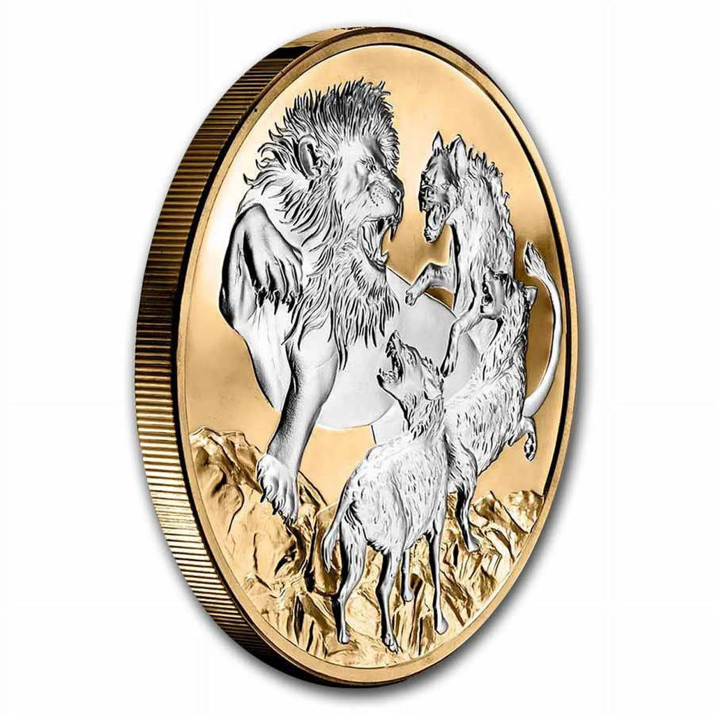 5 oz Silver Apex Predators Lion vs Hyenas G40973