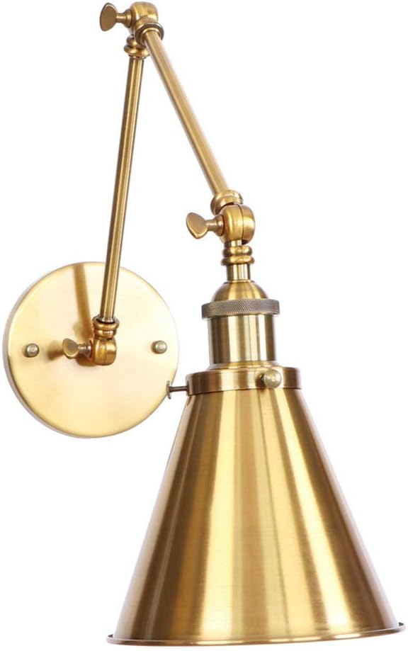 Vintage Wall Lamp Sconce Chrome Plating Funnel Lampshade Wall Mount Lighting Fixture (Bronze) I3490
