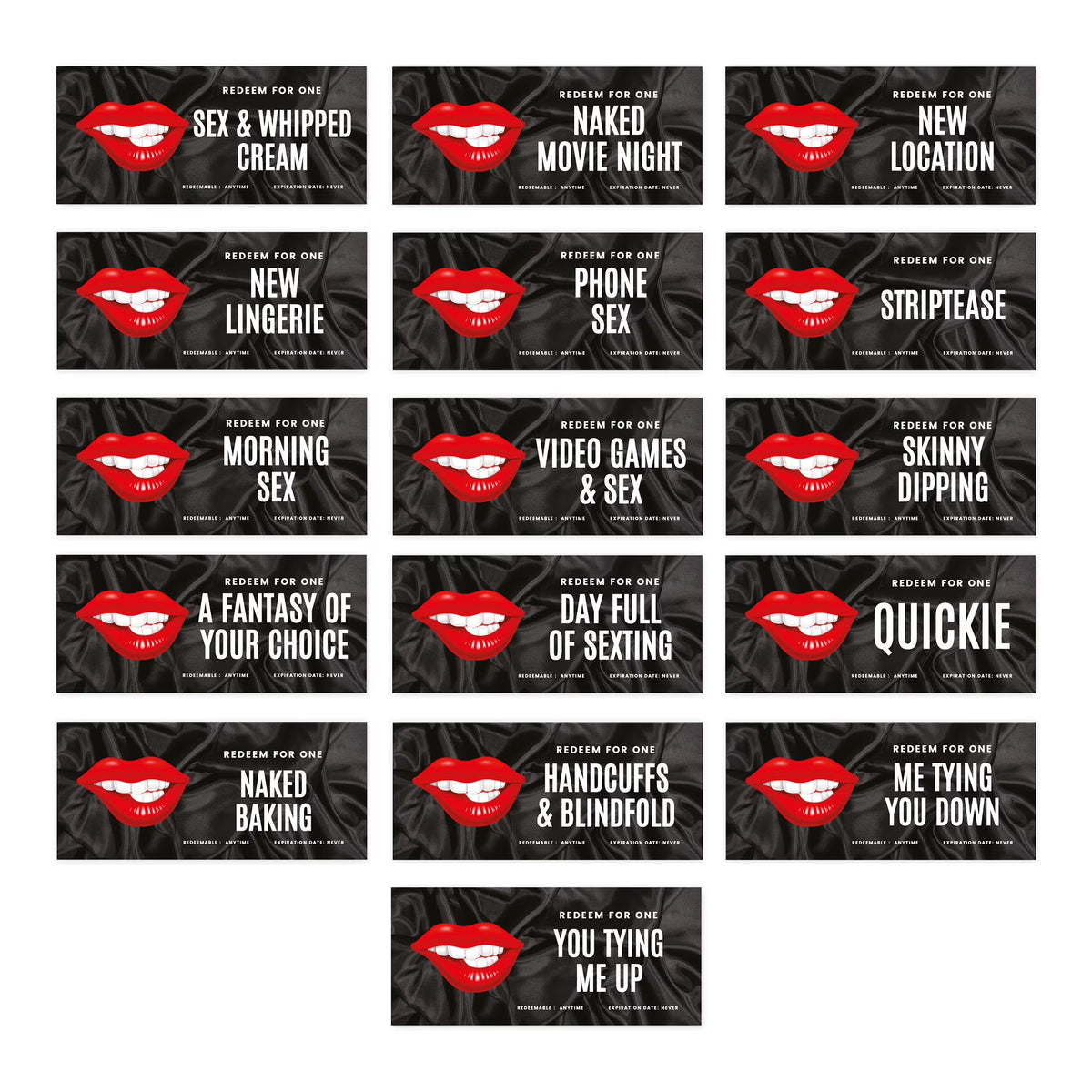 16-Pk Funny Romantic Love Coupons for Couples O419627