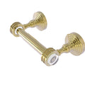 Two Post Toilet Paper Holder with Dotted Accents Unlacquered Brass T42344