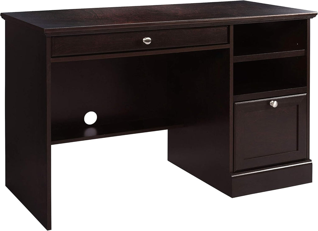 Espresso L-Shaped Executive Desk with Drawers & Cabinet U625
