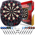 Electronic Dart Board Set with 12 Darts 100 Tips Power Adapter P4625