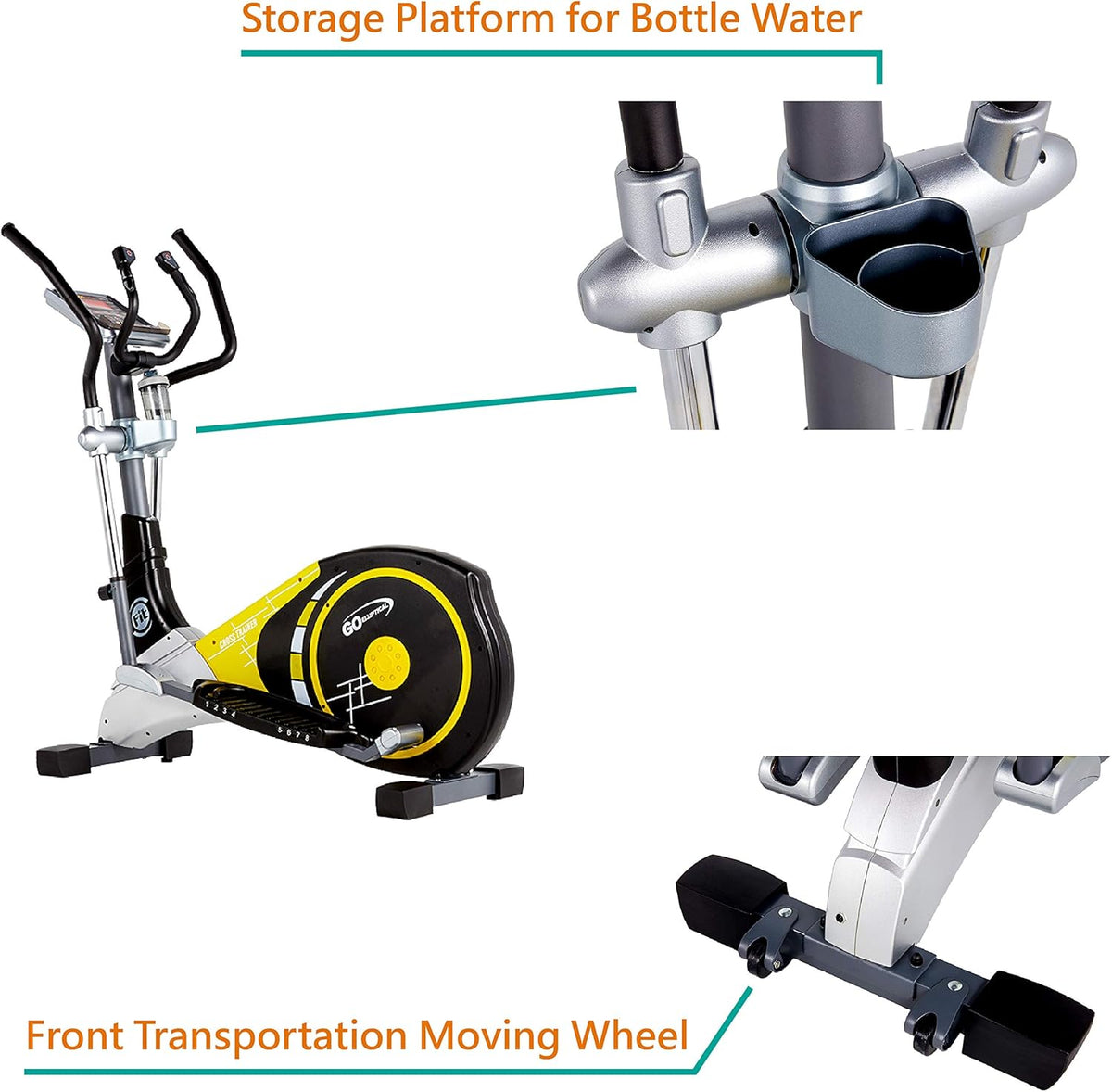 Yellow/Black Motorized Elliptical Cross Trainer W33353