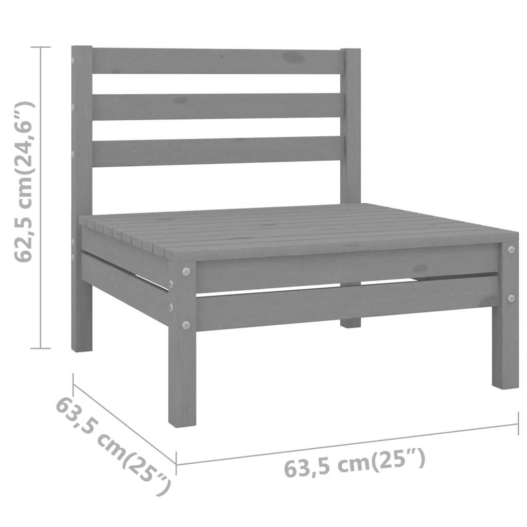 Gray Solid Wood Pine Patio Sofa C54035