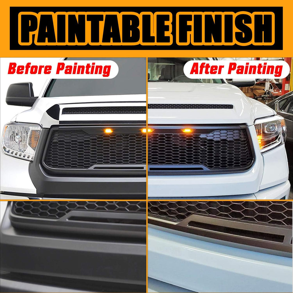 ABS Upper Grille Front LED Grille with Amber LED Lights Replacement Grille G80752
