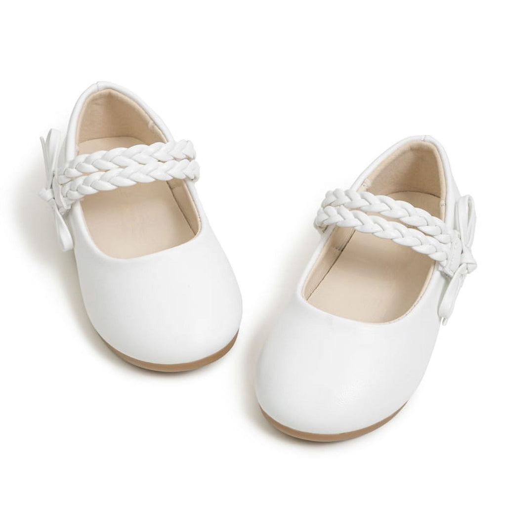 White Mary Jane Flat Toddler Dress Shoes U843098