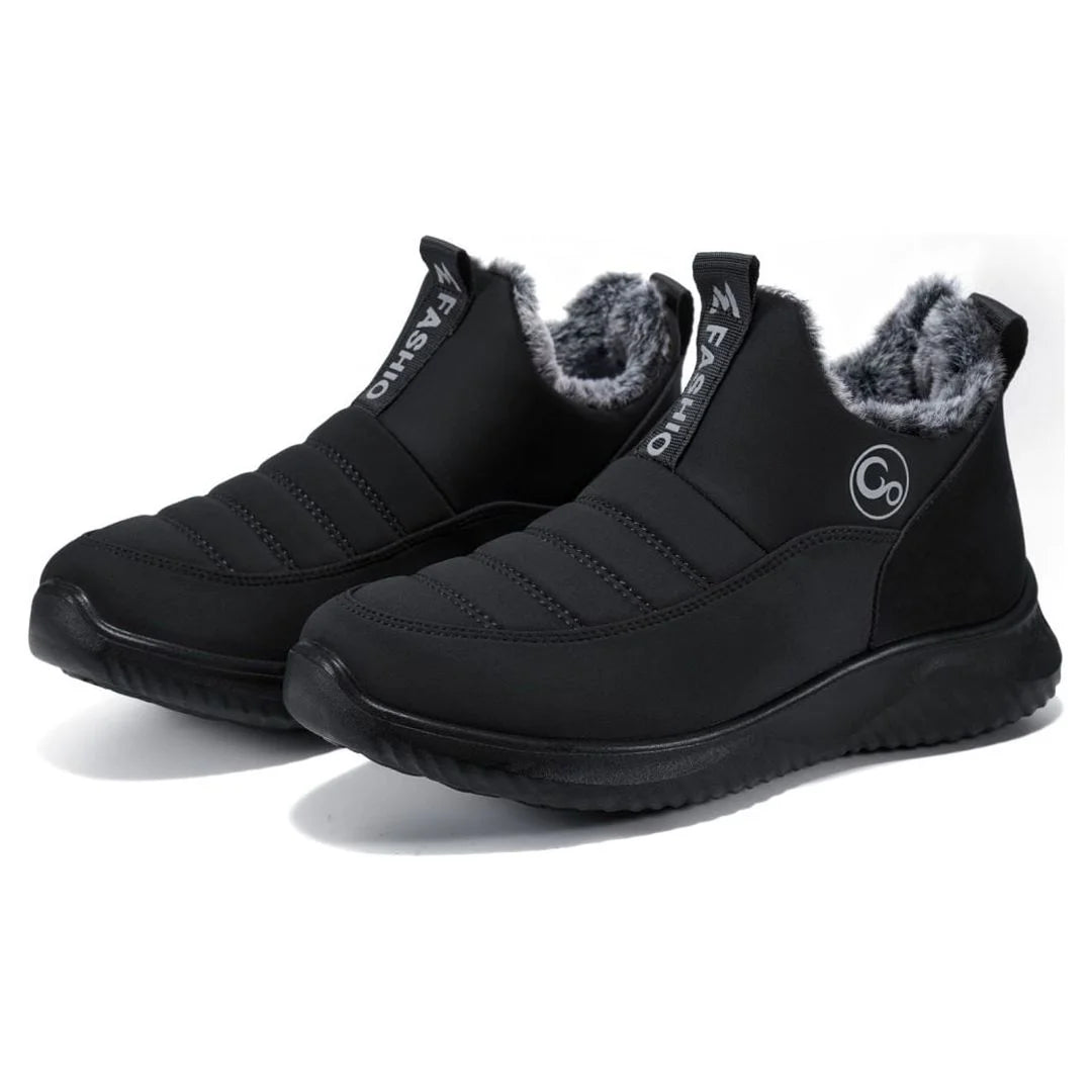 Faux Fur Waterproof Slip On Ankle Booties F833643