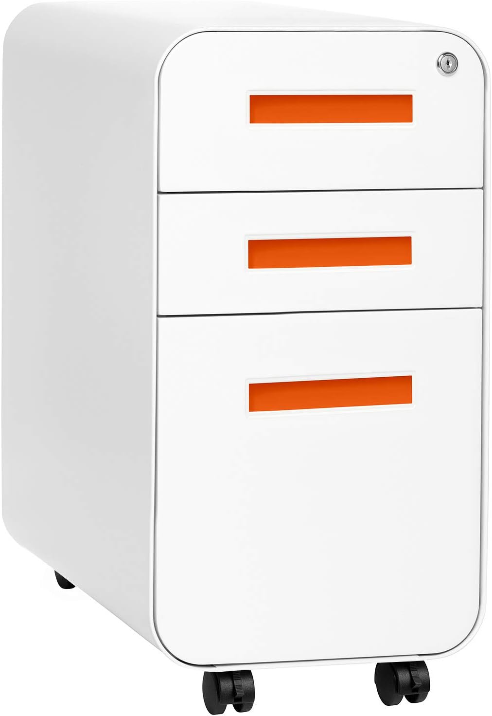 3-Drawer Mobile File Cabinet Black Grey F6467