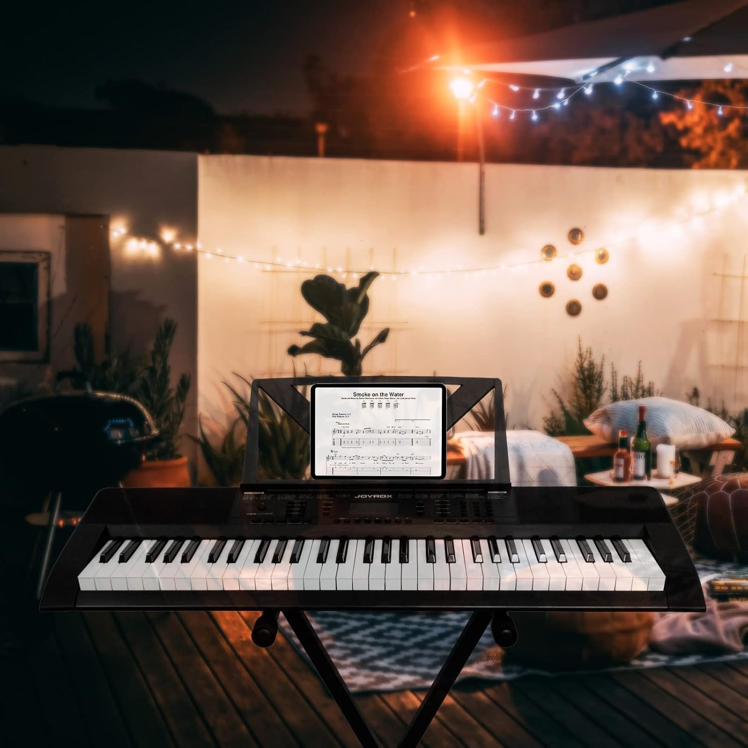 61 Key Keyboard Piano with Stand, Bench, Headphones, Speakers L90454