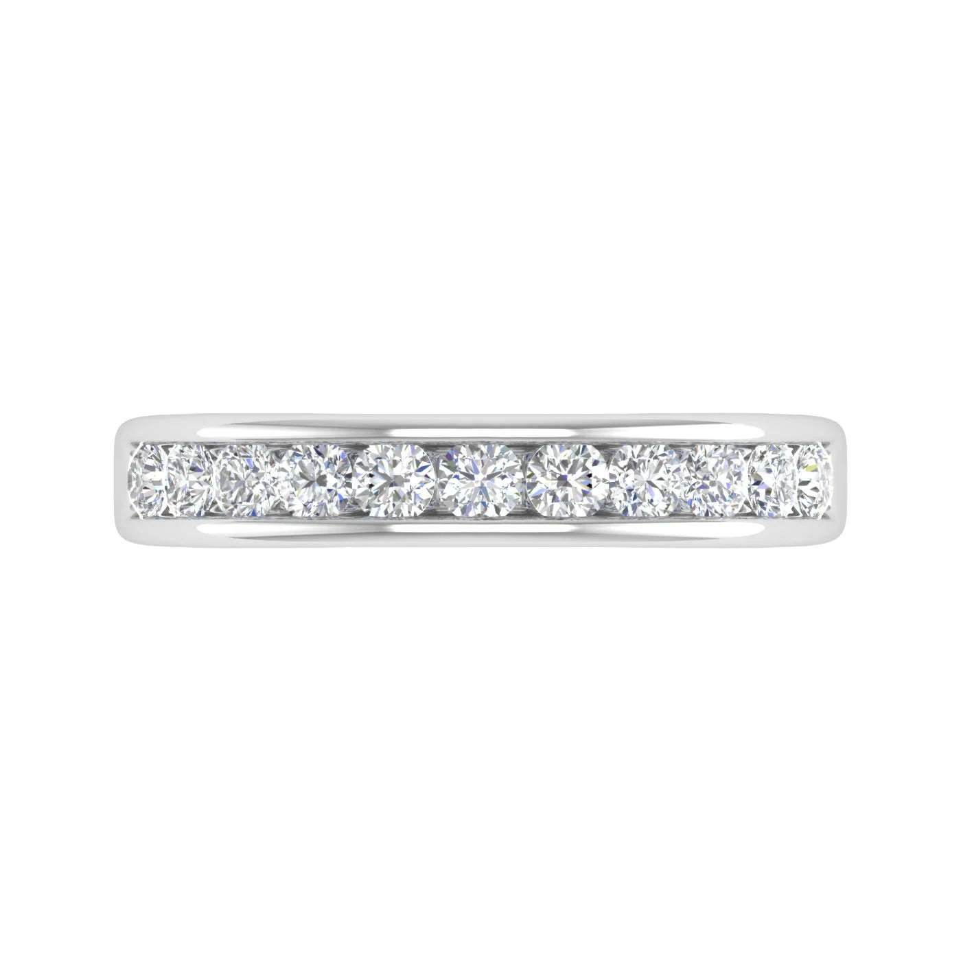 14K White Gold Diamond Wedding Band Ring I8699