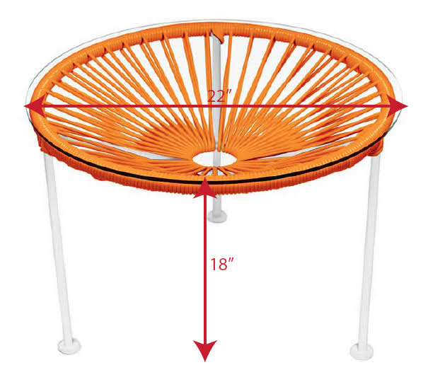 White Frame Red Side Table Z8140