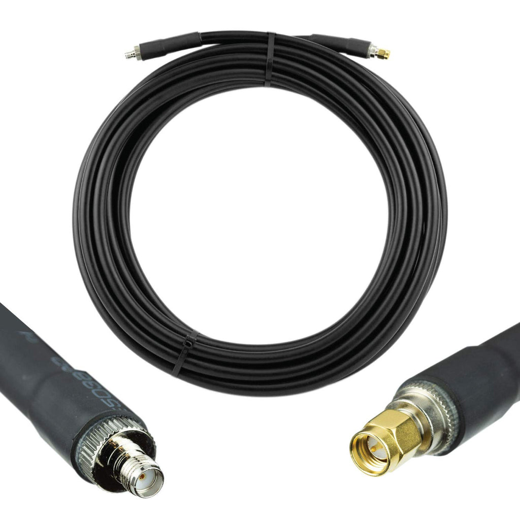 Heavy Duty Ultra Low Loss 50ohm Coaxial Cable 100ft Black N Male to N Male P89146