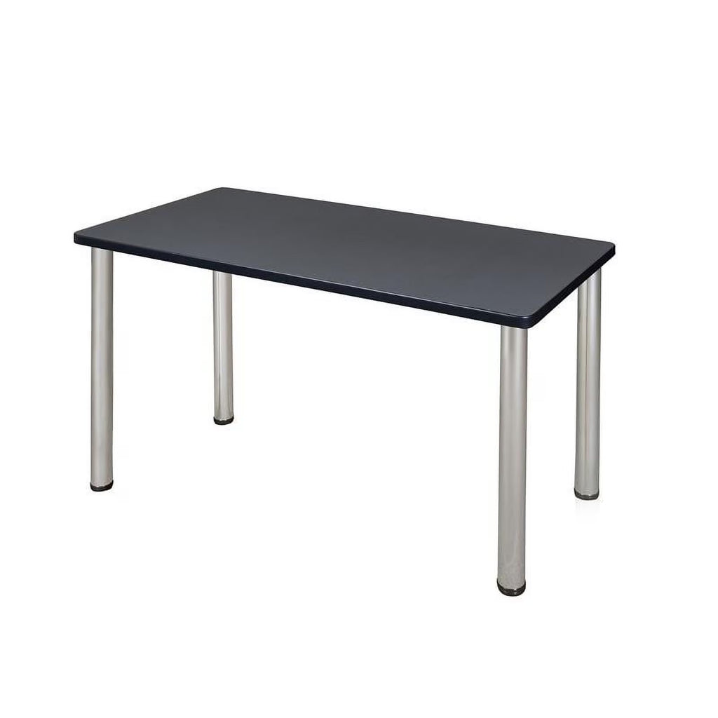 42 inch x 24 inch Grey and Chrome Training Table G98341