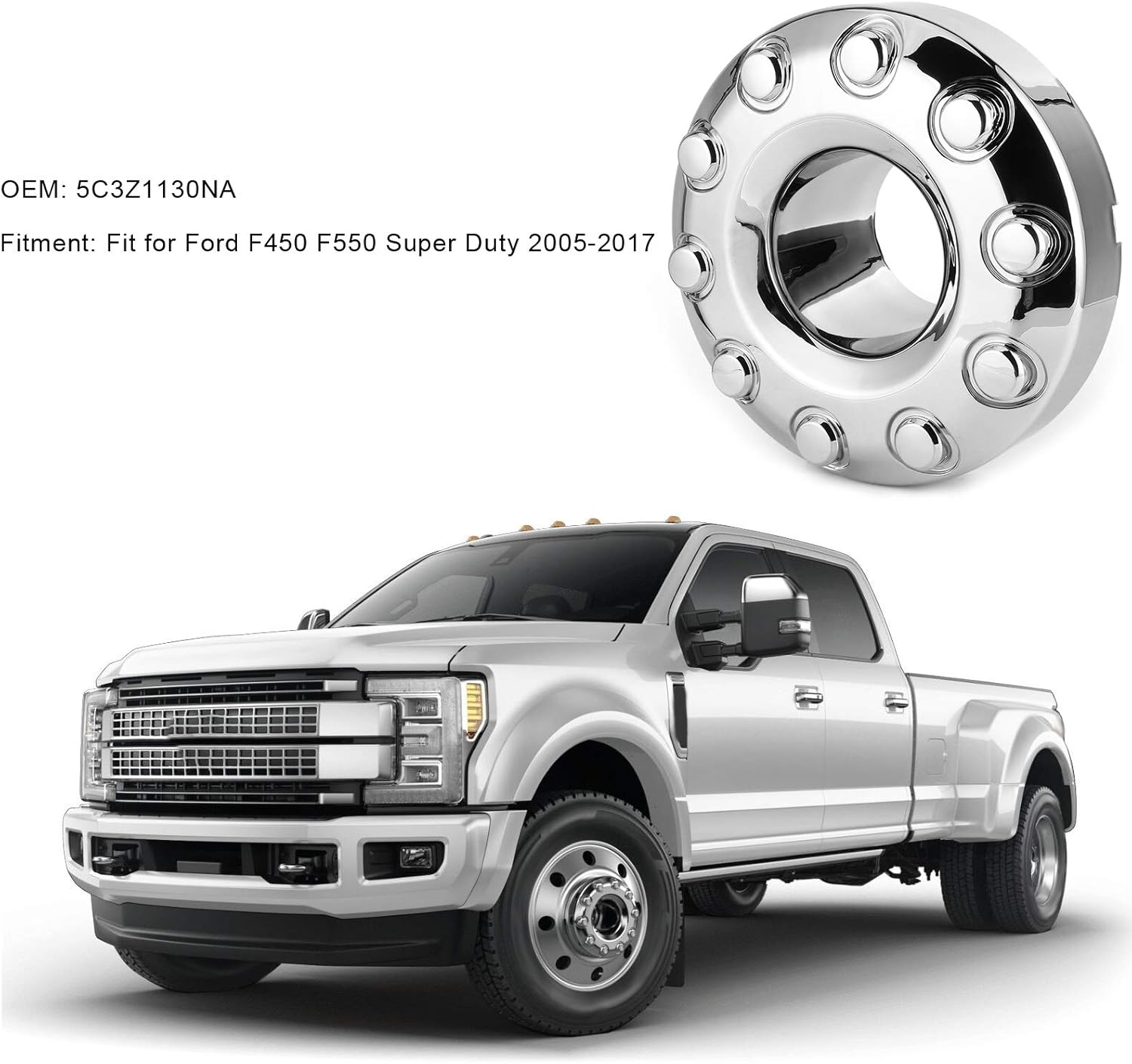 10 Lugs Aluminum Front Wheel Center Hub Cap C3813