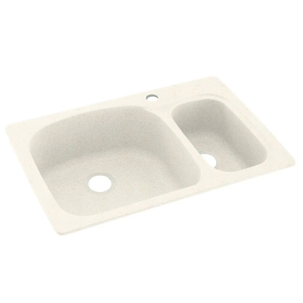 Solid Surface Double Basin Drop-In Kitchen Sink L672199