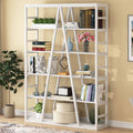 White 6 Tier Industrial Bookshelf G54568