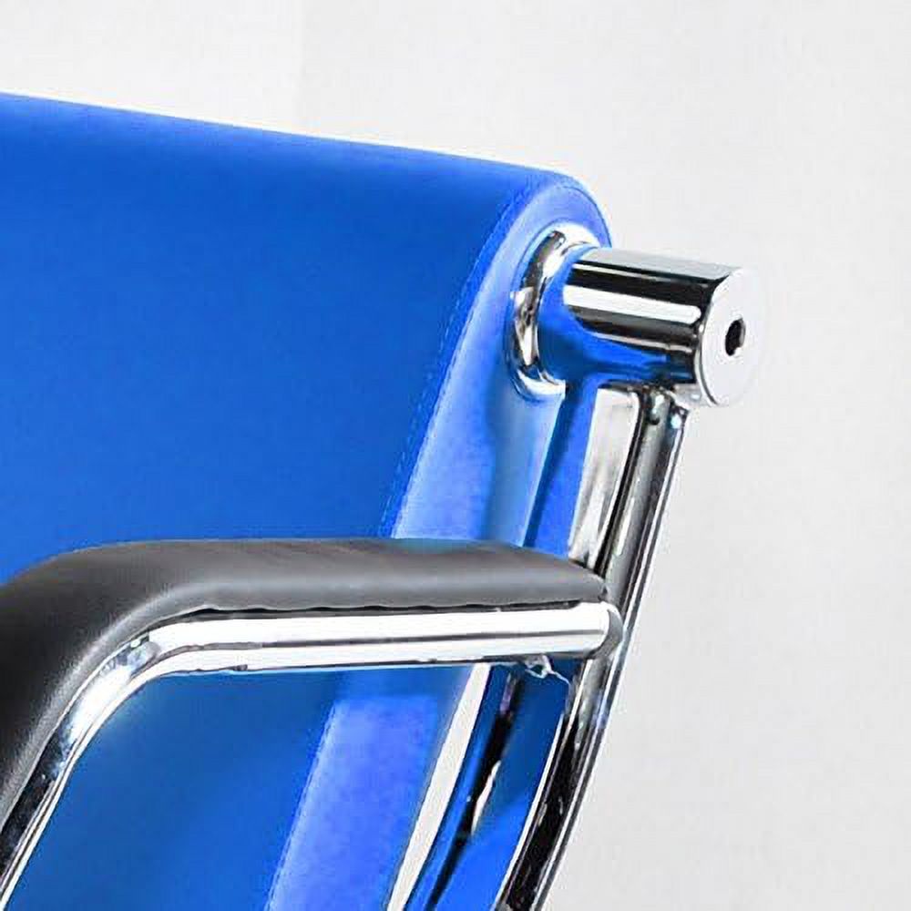 Blue And Black PU Leather Office Reception Chair U873488