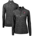Black Traverse Camo Quarter-Zip Pullover Top R582