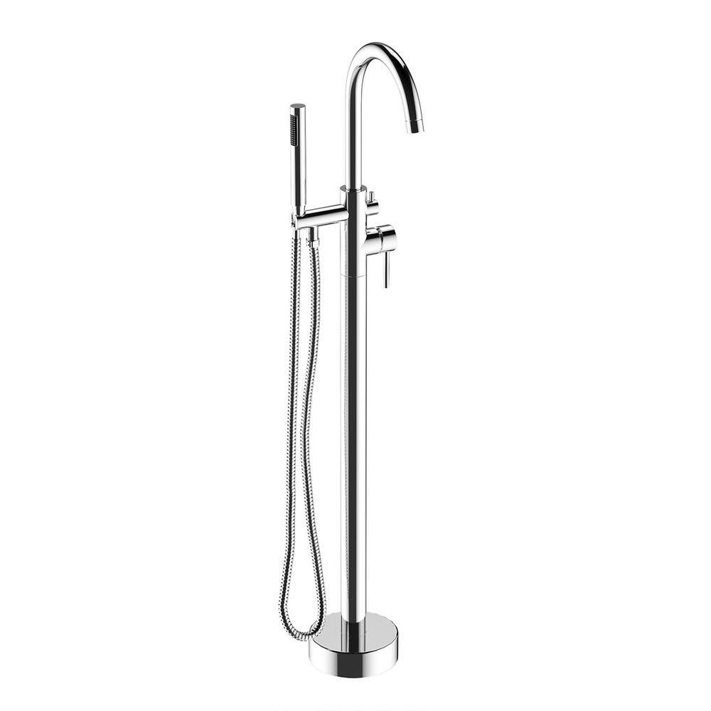 Chrome Single-Handle Floor Mounted Claw Foot Freestanding Tub Faucet J597