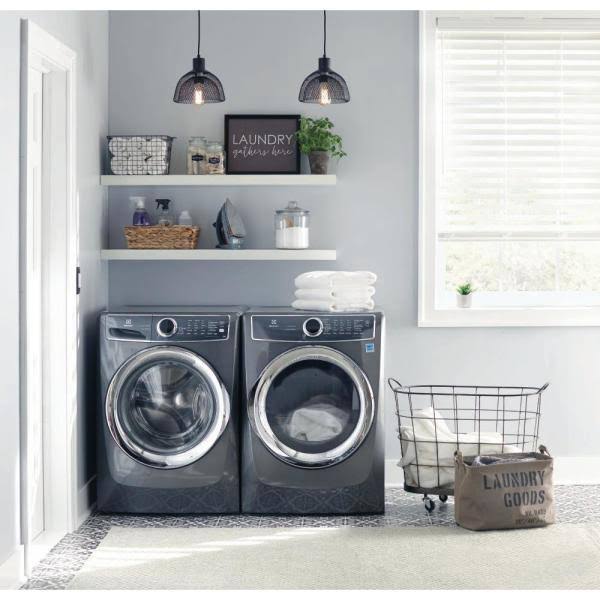 Grey Metal Rolling Laundry Baskets, Set of 2 J30800