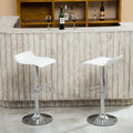 White Chrome Adjustable Swivel Stools Q158513