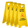 Yellow 2-sided Caution Wet Floor Sign (4 Pack) Z34744