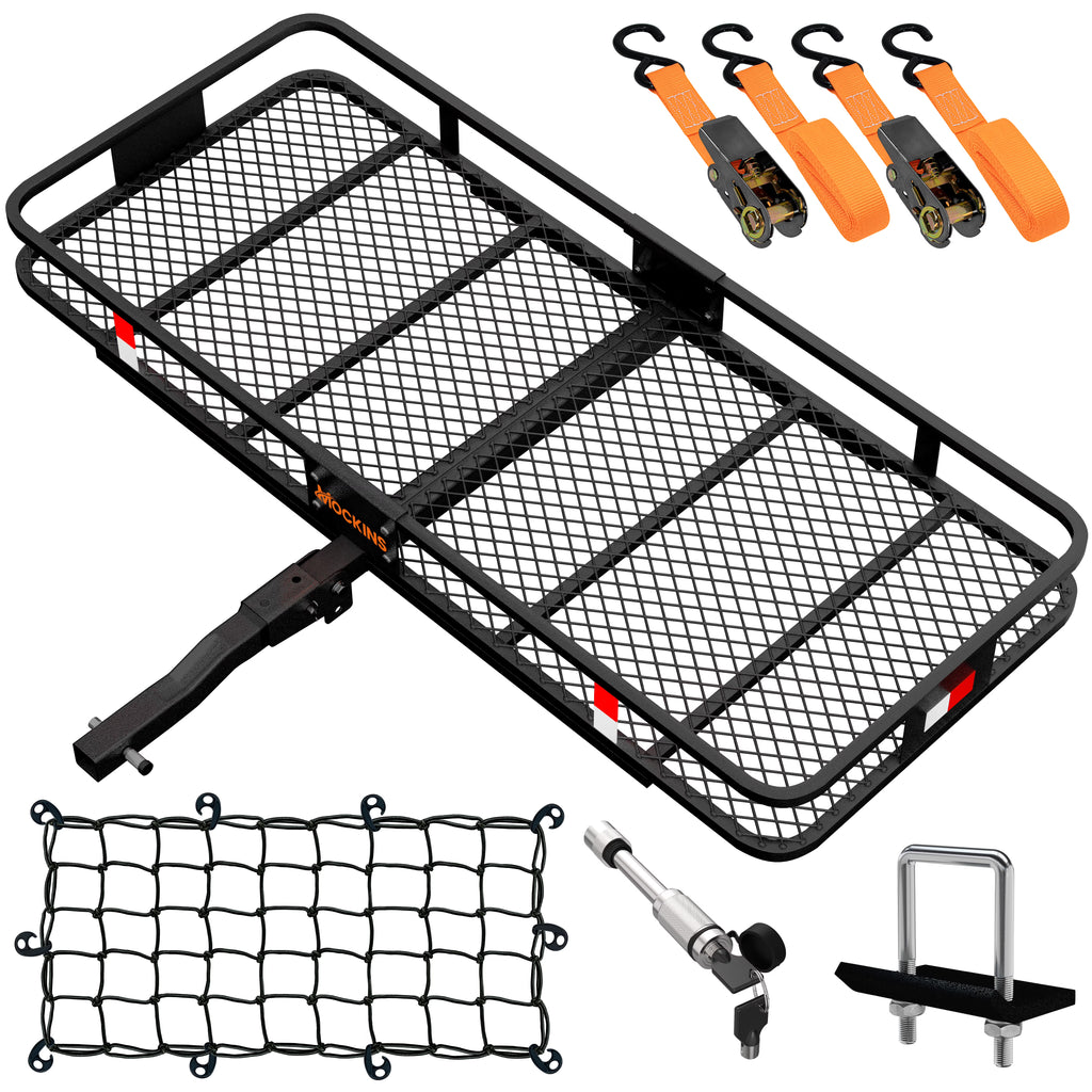 Cargo Carrier Hitch Mount Cargo Basket with Foldable Raise Arm I7867
