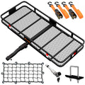 Cargo Carrier Hitch Mount Cargo Basket with Foldable Raise Arm I7867