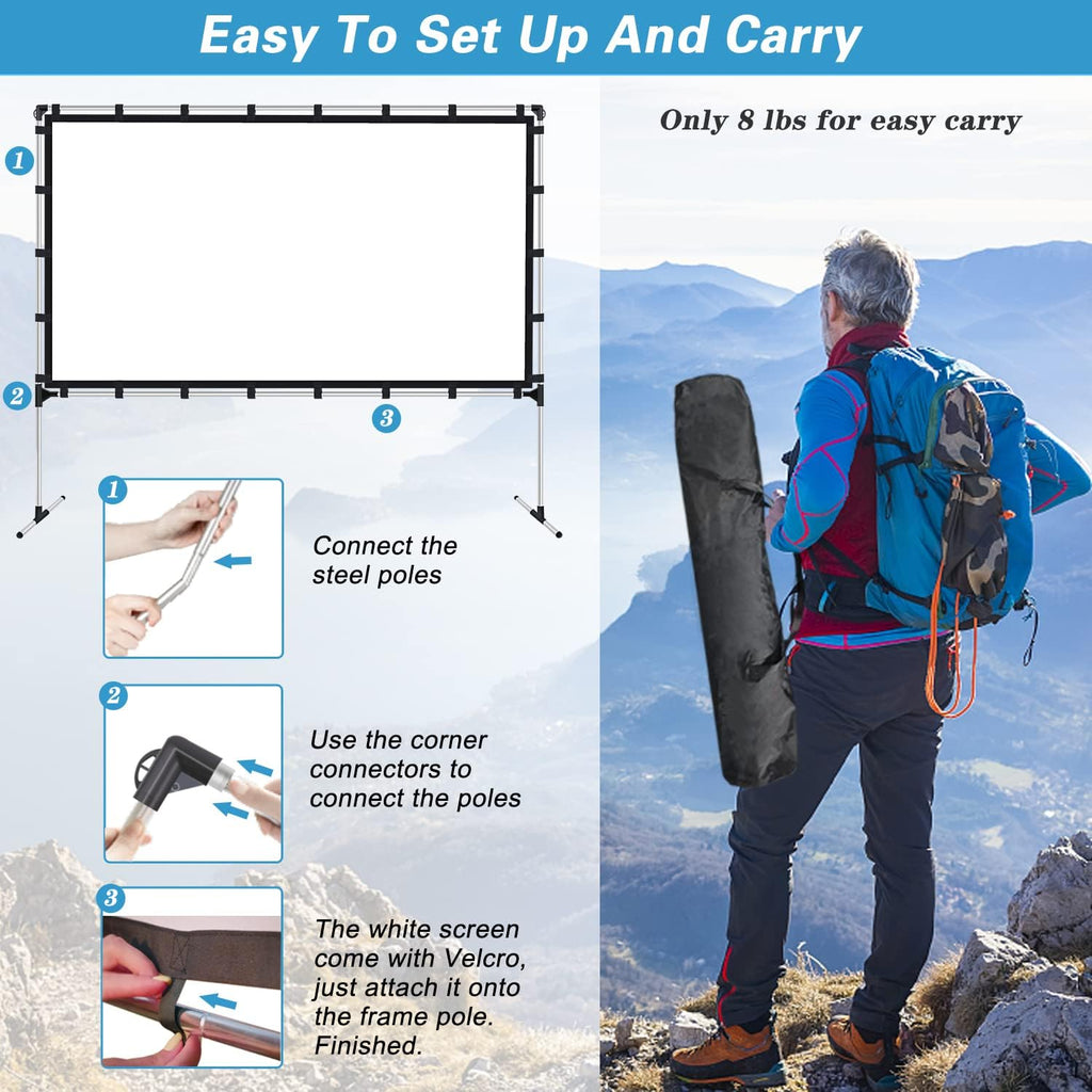 120 Inch Portable Projector Screen with Carry Bag A18045