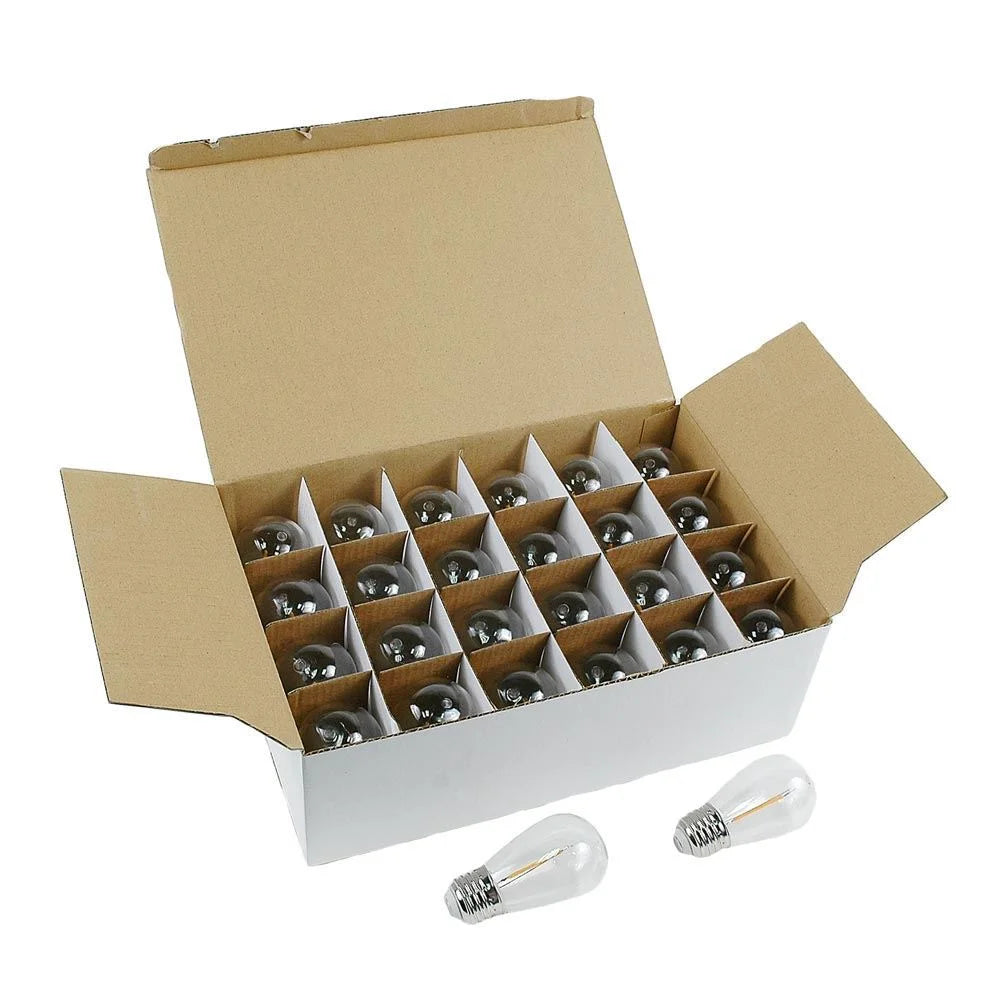 48' Warm White LED Filament S14 Outdoor String Lights, 24 Sockets Z74237