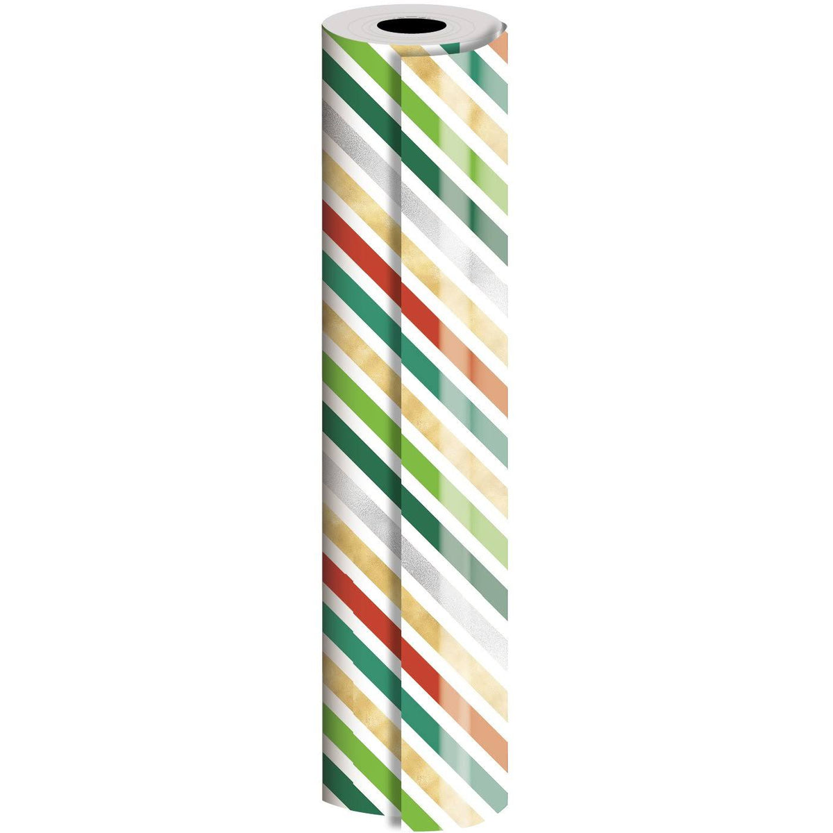 Bulk Ream Roll Christmas Gift Wrap, Foil Stripes Y88908