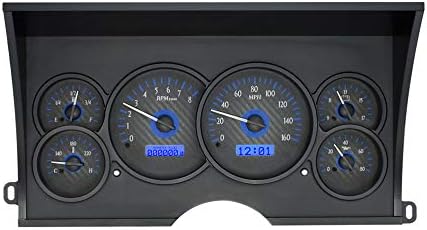 Carbon Fiber Blue Analog Dash Gauges for Chevy GMC Pickup Truck V953716