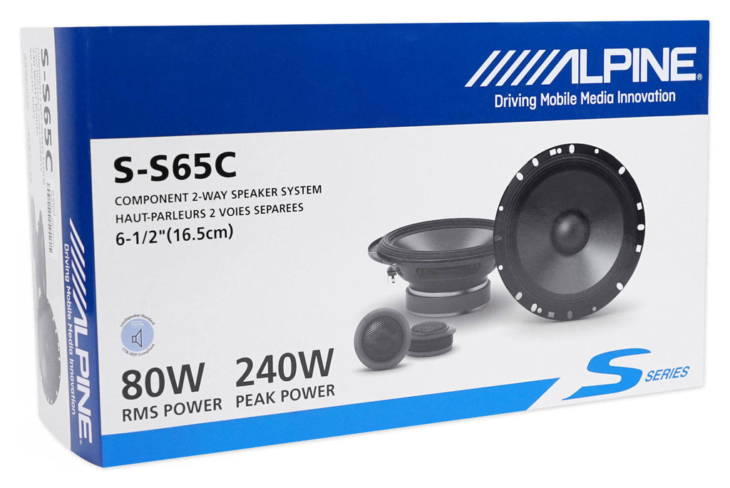 2 Pairs 6.5x22 Car Audio Component Speakers with Tweeters F246403
