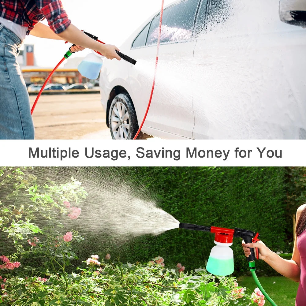 Car Wash Foam Sprayer Nozzle Kit with 1 Liter Bottle Universal Connectors P189