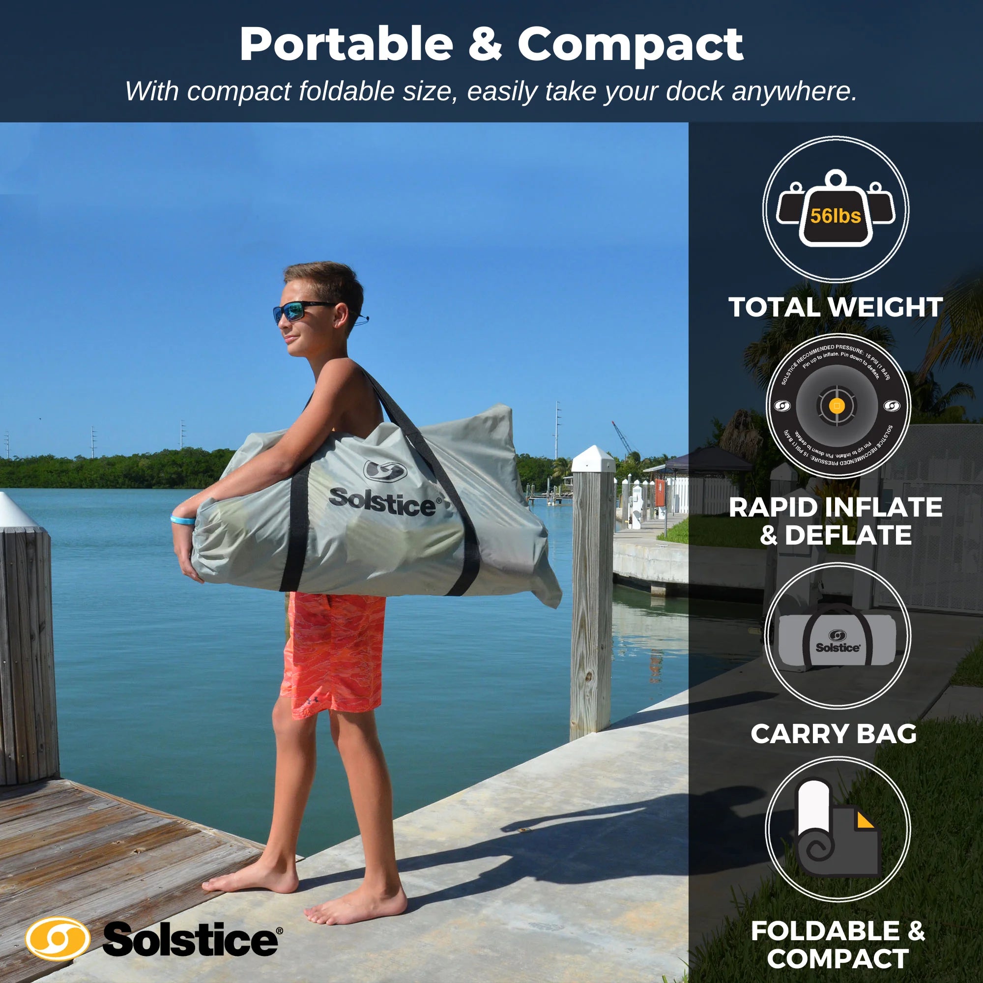 10’ X 10’ Inflatable Dock with Pump and Bag N86799