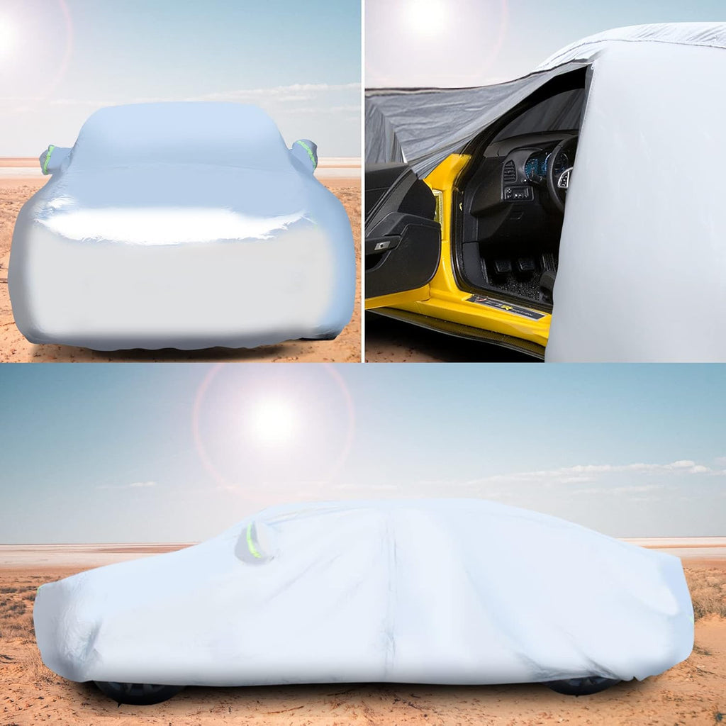 6 Layers Waterproof Full Exterior Car Cover with Zipper P250324