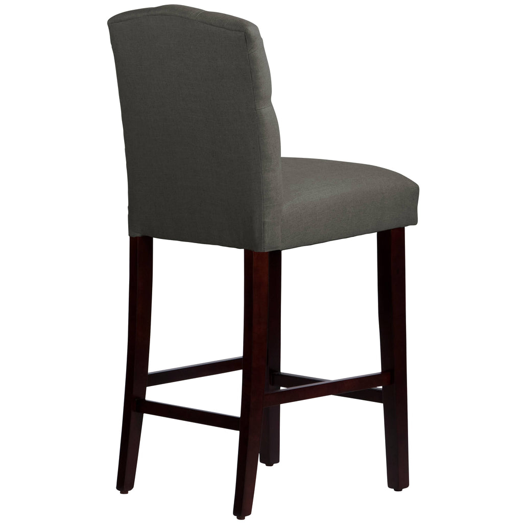 Tufted Bar Stool in Linen Slate Z5240