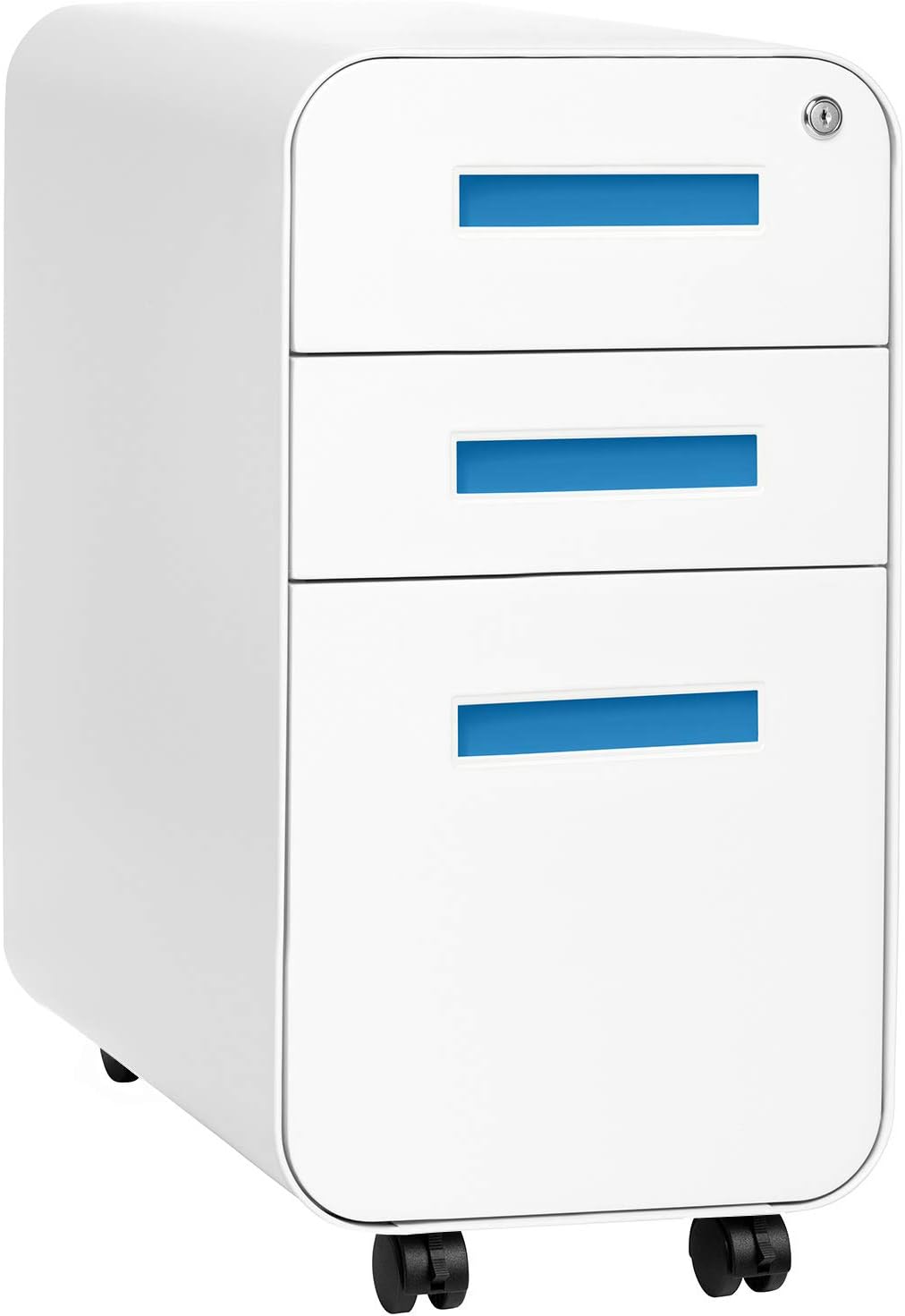 3-Drawer Mobile File Cabinet Black Grey F6467