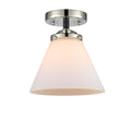 Black Polished Nickel Cone 1 Light Semi-Flush Mount A369
