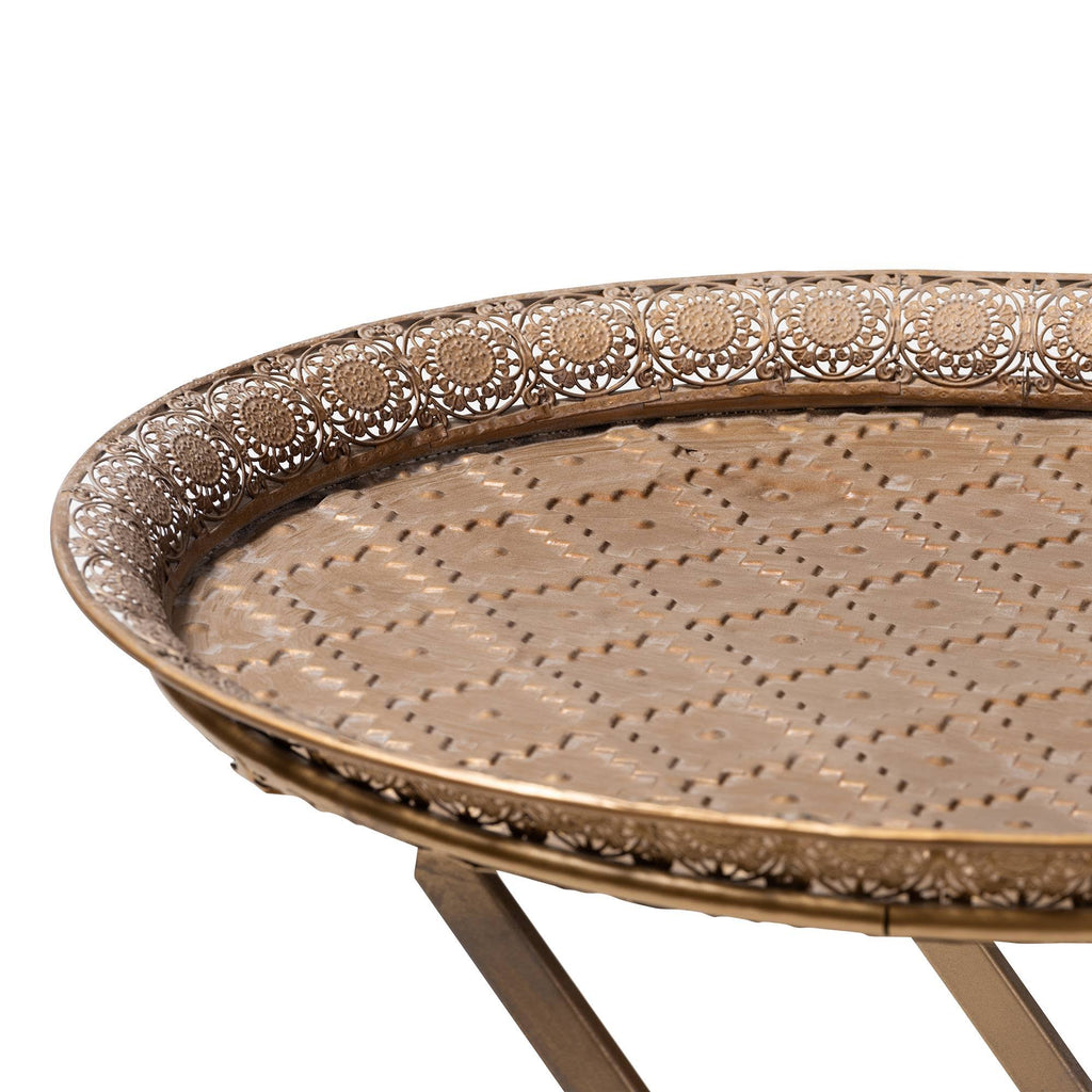 Gold-Tone Metal Folding Tray Table D3220