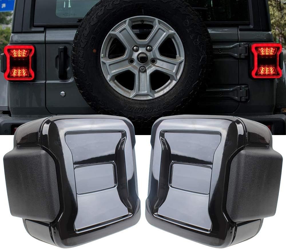 Smoked LED Tail Lights for Jeep Wrangler JL JLU 2018-2020, Pack of 2 A716055